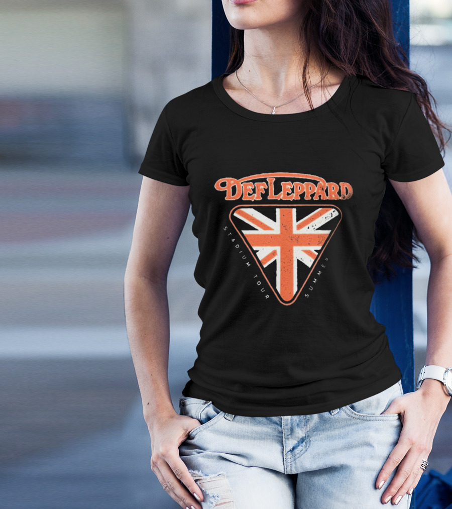 Def Leppard Union Jack Stadium Tour Summer Vintage T-Shirt
