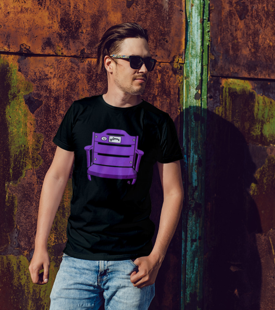 Grimace Purple Stadium Chair With Number 12 T-Shirt