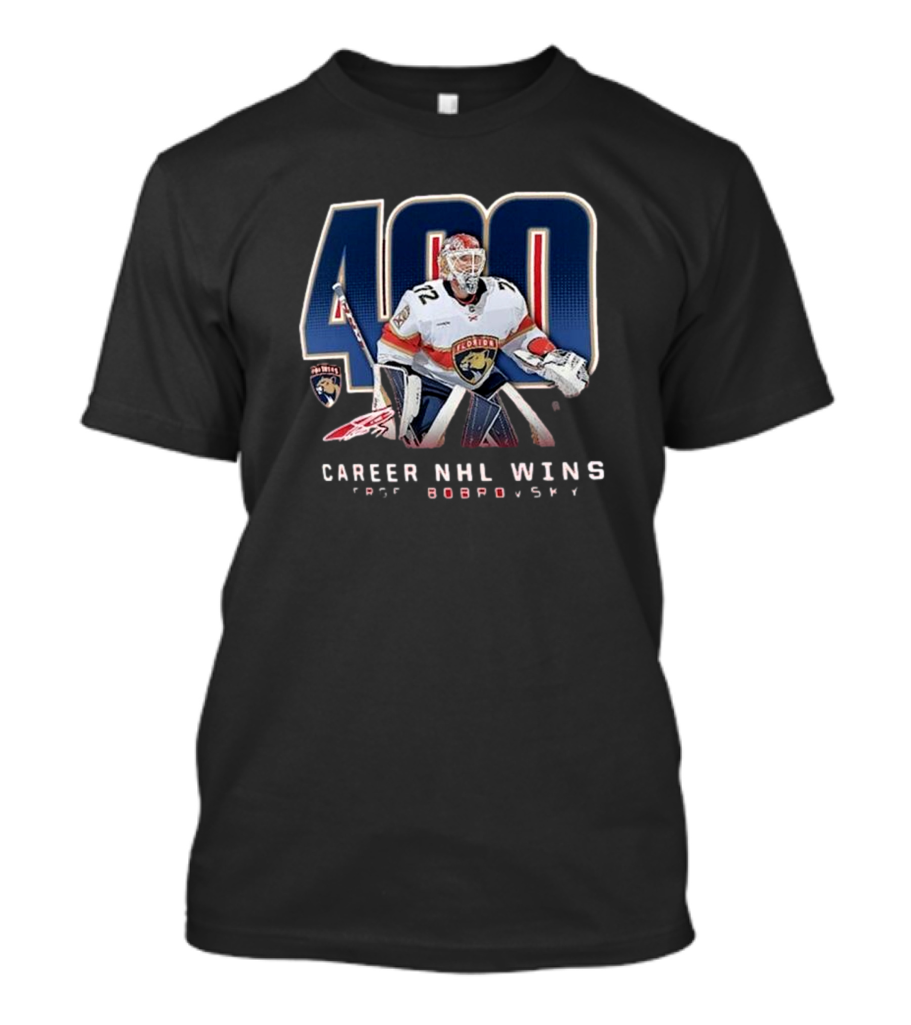 Sergei Bobrovsky Florida Panthers 400 Career NHL Wins T-Shirt