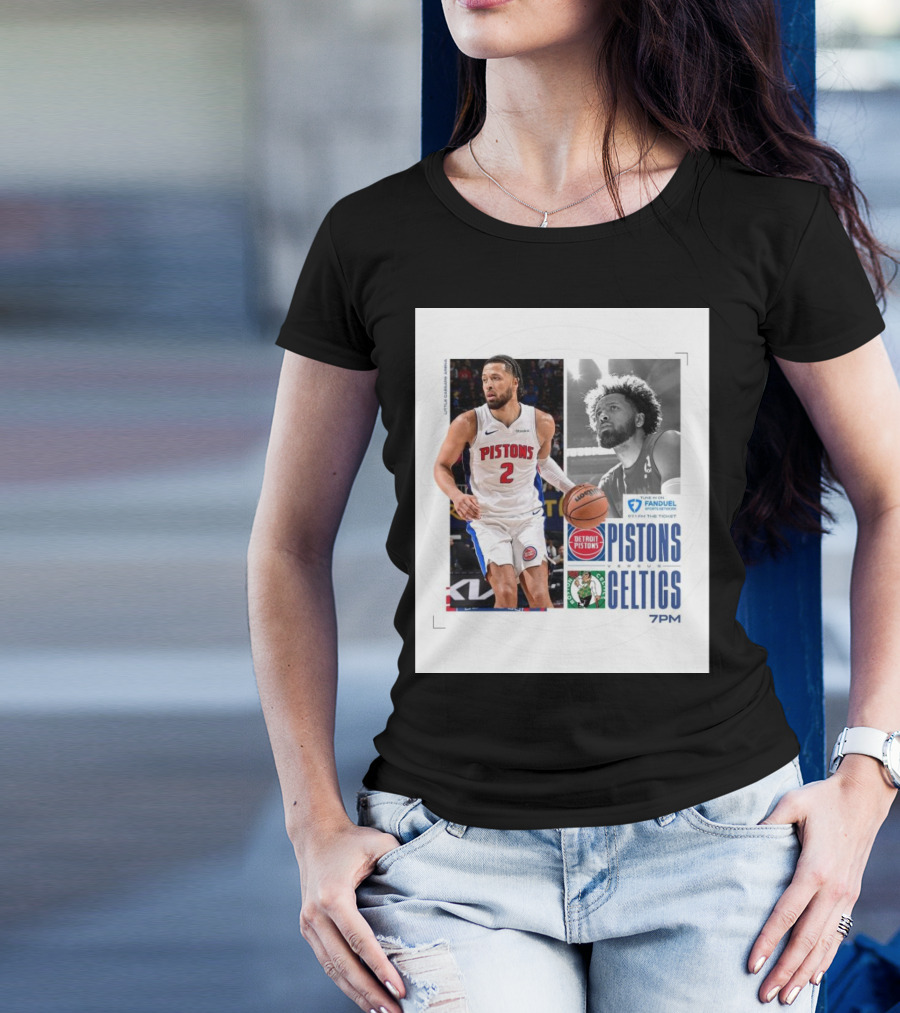 Detroit Pistons Versus Boston Celtics Game Day At Little Caesars Arena 7PM T-Shirt