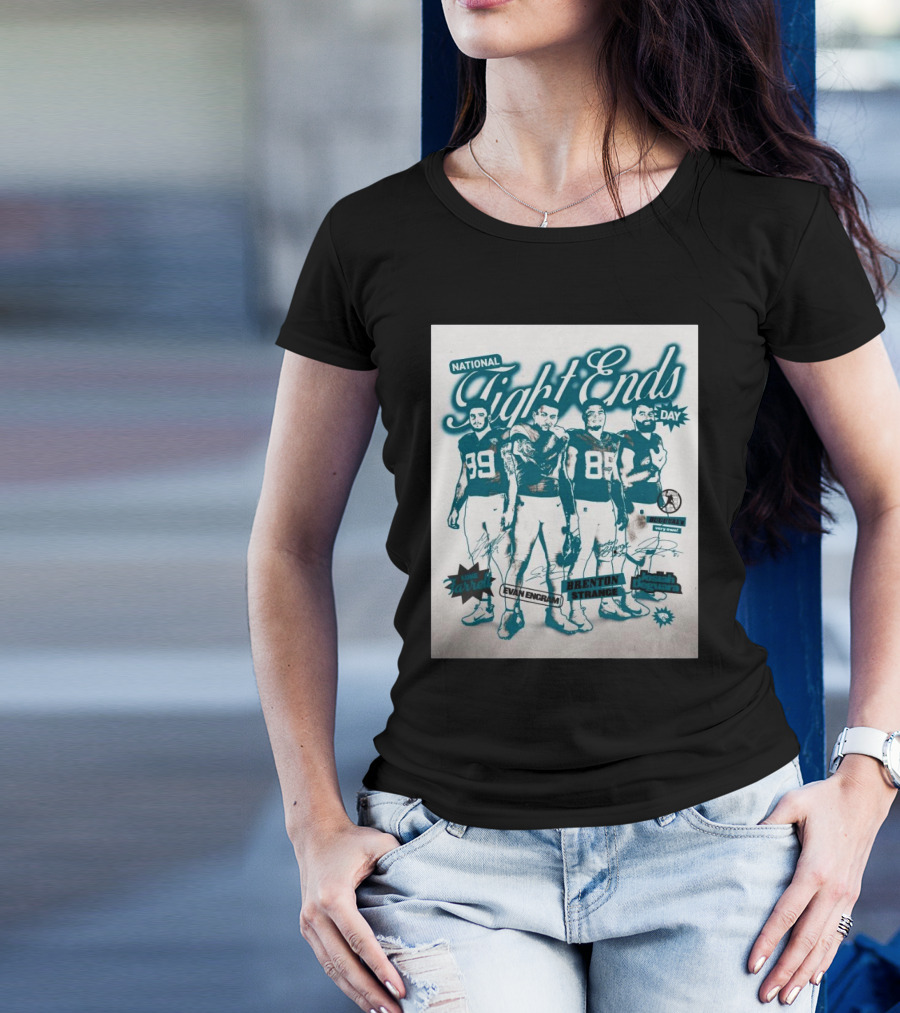 National Tight Ends Day Luke Farrell Evan Engram Brenton Strange Josiah Deguara Signatures T-Shirt