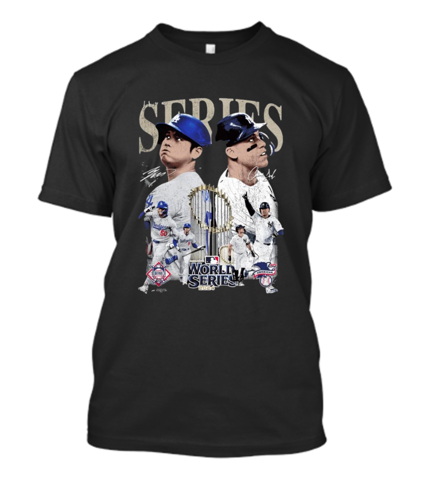 World Series 2024 Shohei Ohtani Los Angeles Dodgers Vs Aaron Judge New York Yankees MLB Signatures Vintage T-Shirt