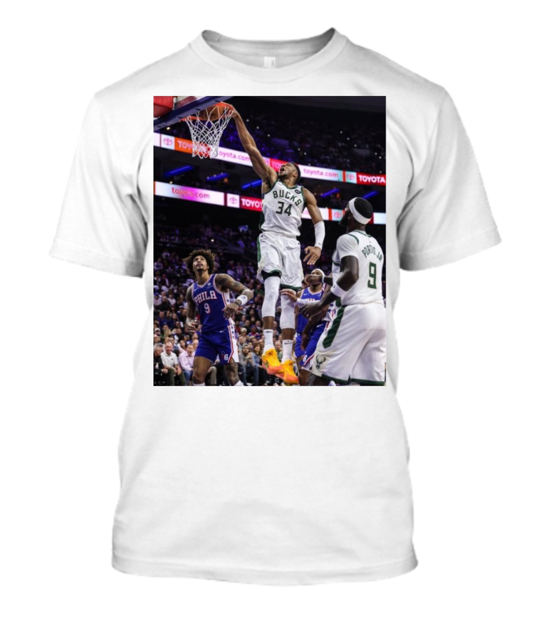 Giannis Antetokounmpo Dunk Action Milwaukee Bucks NBA Basketball Showtime T-Shirt