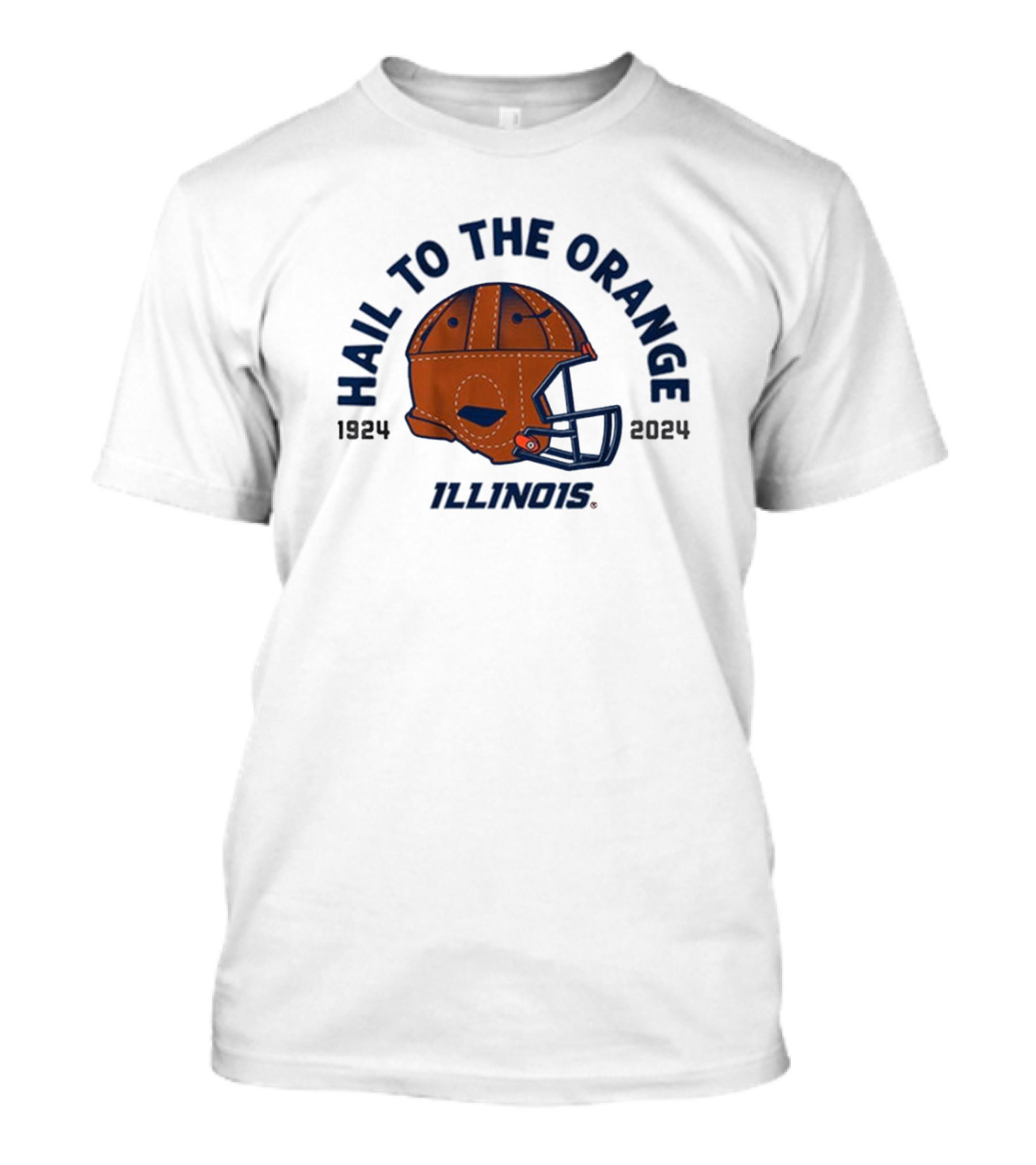 Illinois Fighting Illini Football Hail To The Orange 100-Year Helmet 1924–2024 T-Shirt