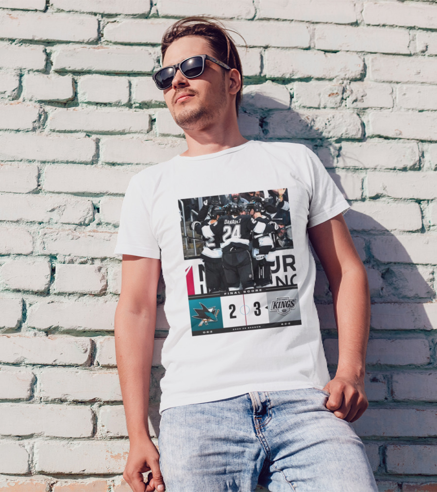 Final Score San Jose Sharks 2 3 Los Angeles Kings NHL 2024-25 Season T-Shirt