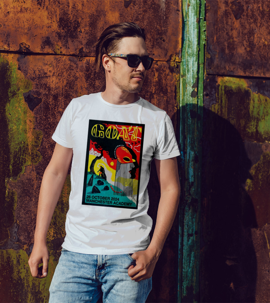 Goat 26 October 2024 Manchester Academy Tour Poster Psychedelic Mask T-Shirt