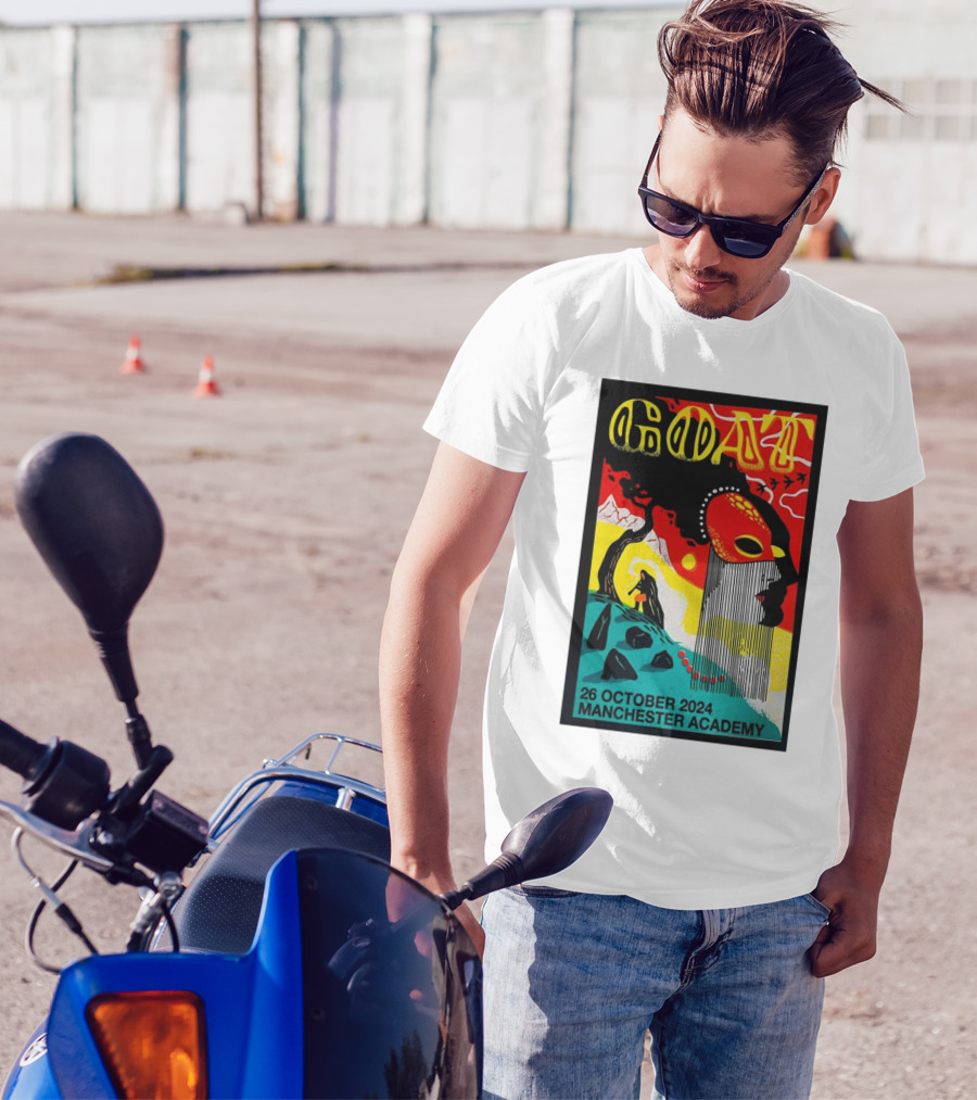 Goat 26 October 2024 Manchester Academy Tour Poster Psychedelic Mask T-Shirt