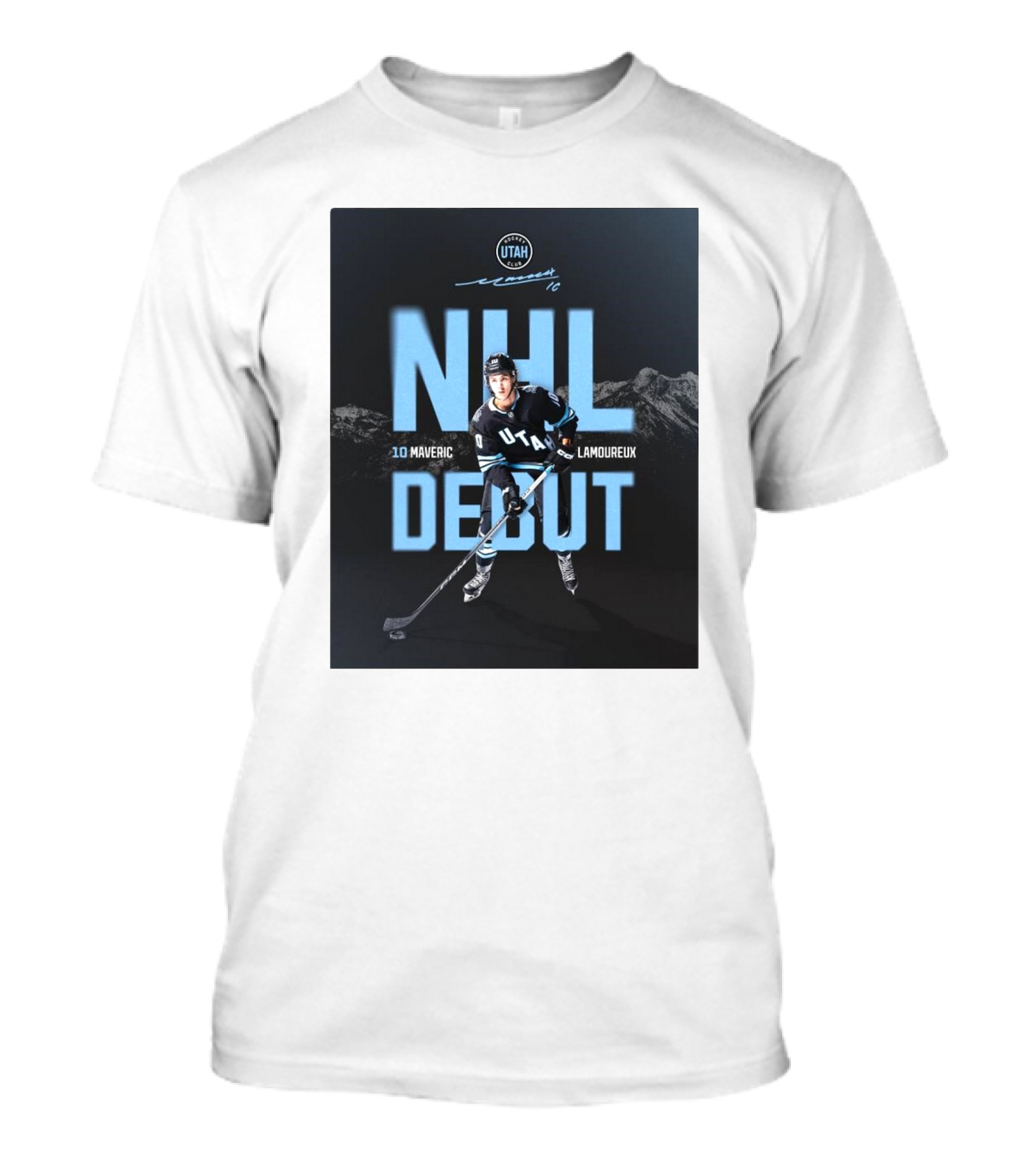Utah Hockey Club NHL Debut 10 Maveric Lamoureux Signature T-Shirt
