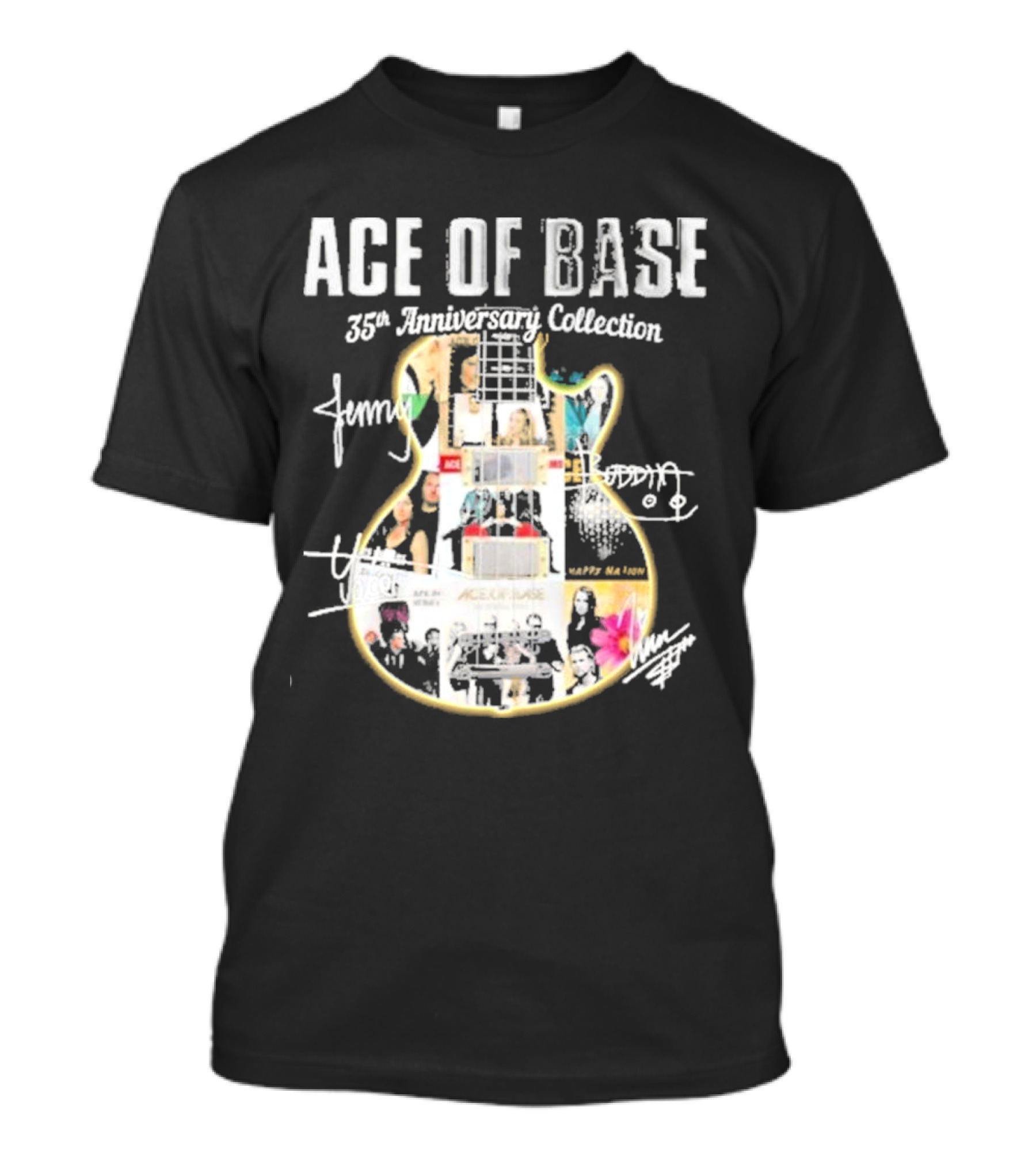 Ace Of Base 35th Anniversary Collection Guitar Signatures Happy Nation T-Shirt