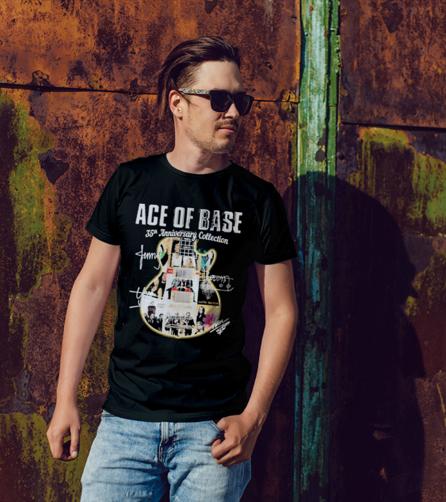 Ace Of Base 35th Anniversary Collection Guitar Signatures Happy Nation T-Shirt