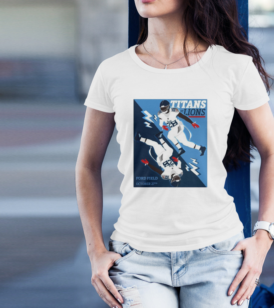 Tennessee Titans At Detroit Lions Ford Field October 27th 2024 NFL Football Matchup T-Shirt