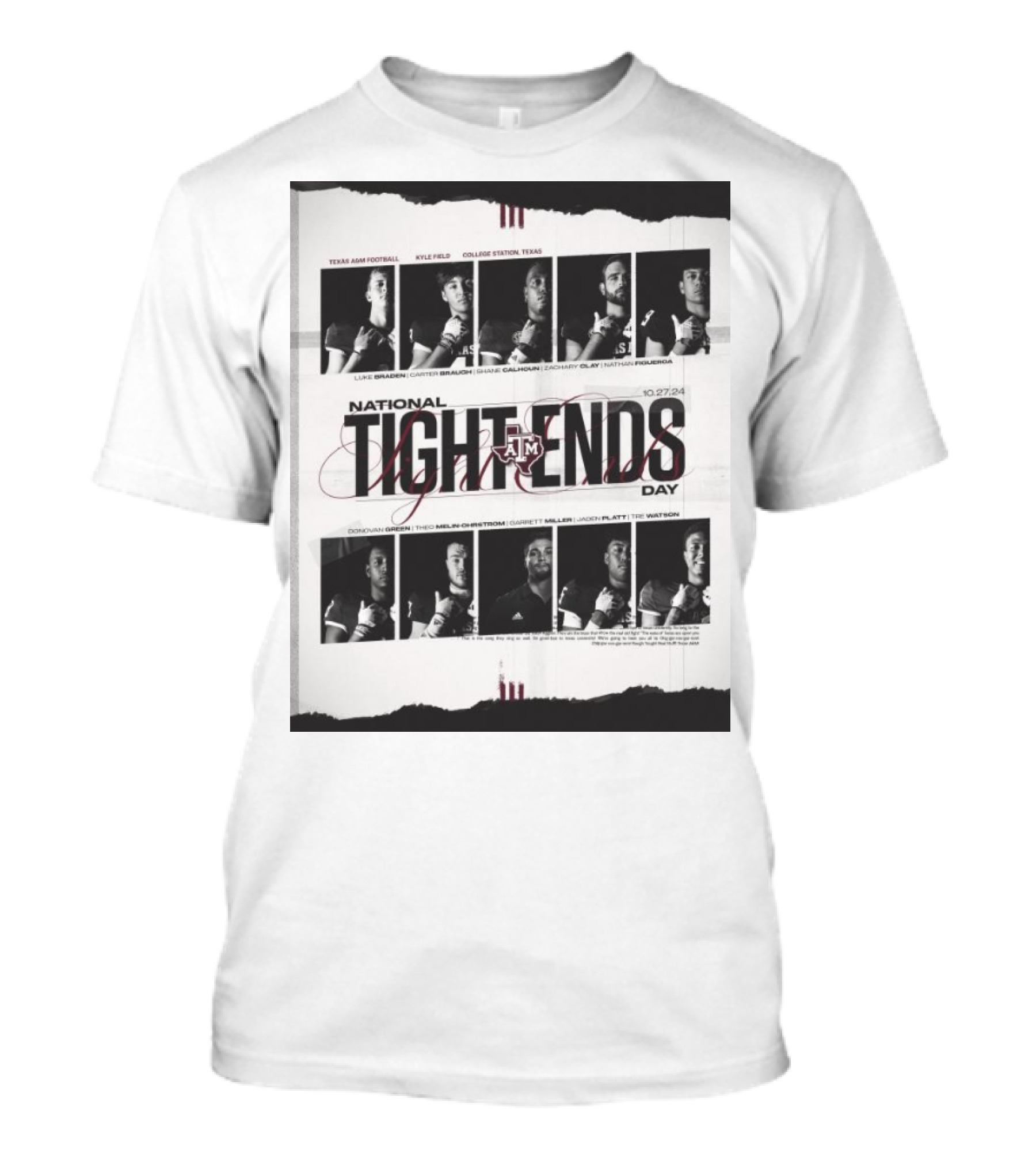 Texas A&M Football Kyle Field National Tight Ends Day 10.27.24 College Station Players T-Shirt