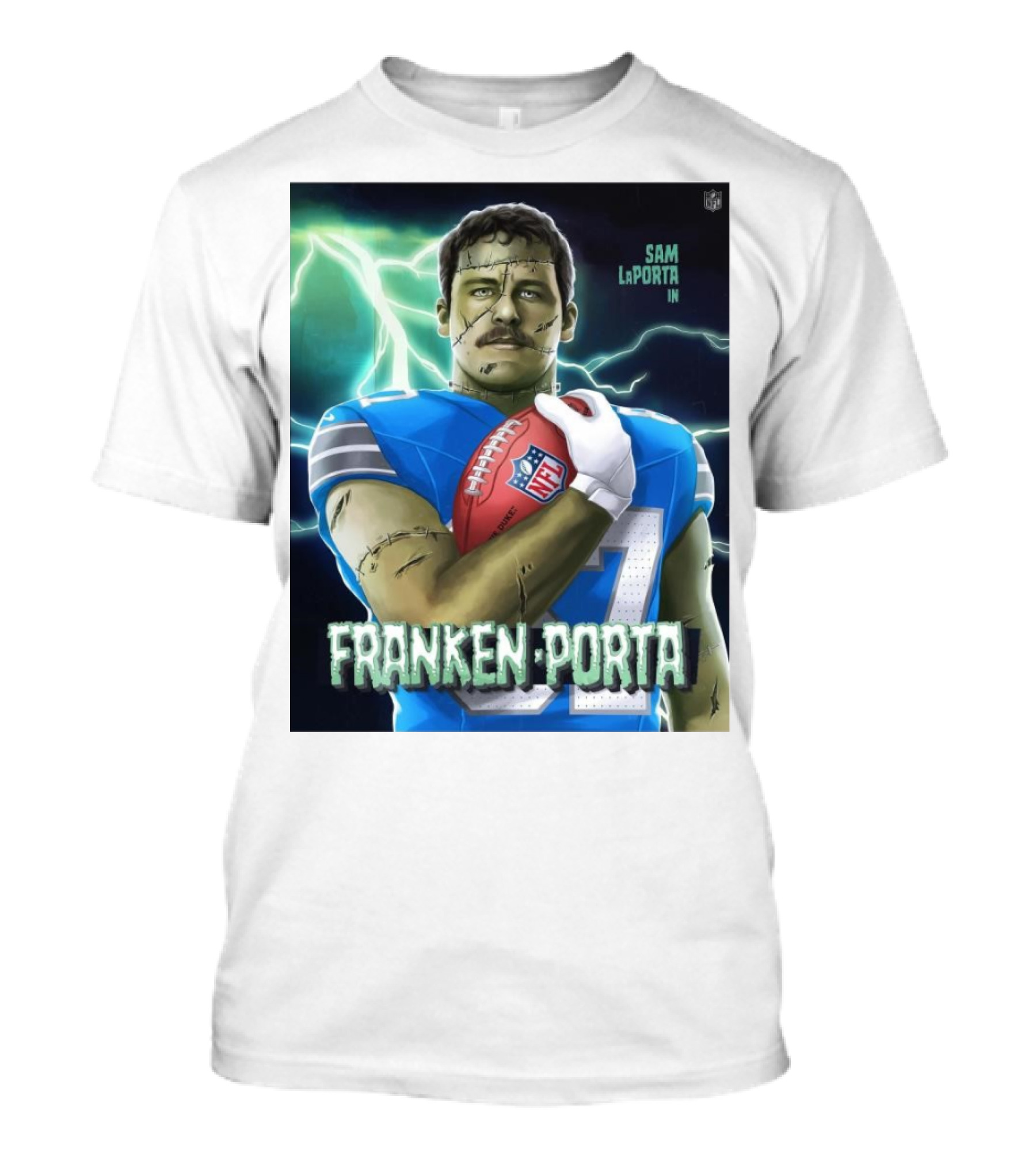 Sam LaPorta In Franken Porta NFL Tight End Monsters T-Shirt