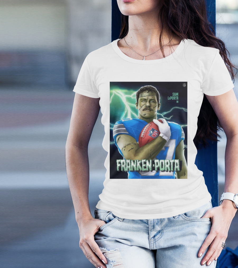 Sam LaPorta In Franken Porta NFL Tight End Monsters T-Shirt