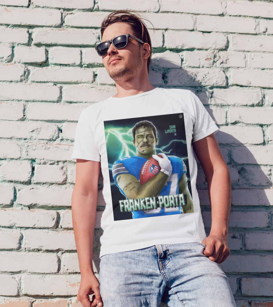 Sam LaPorta In Franken Porta NFL Tight End Monsters T-Shirt