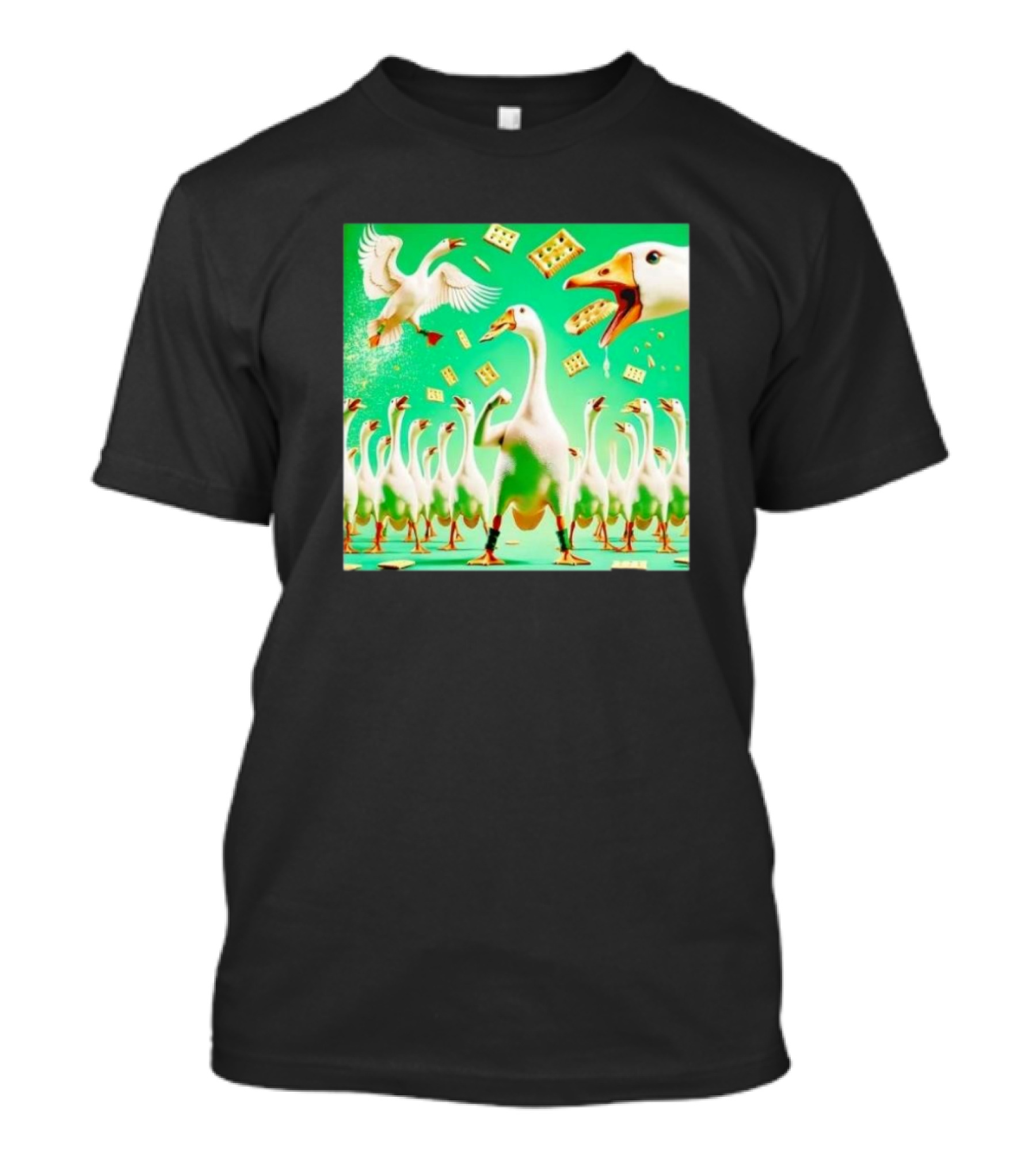 Goose Eating Cookies Daram Celebration With Flying Crackers T-Shirt