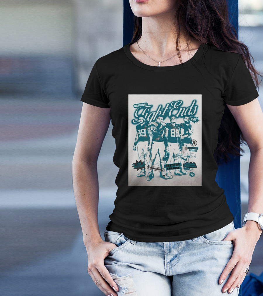 National Tight Ends Day Featuring Luke Farrell Evan Engram Brenton Strange Josiah Deguara Signatures T-Shirt