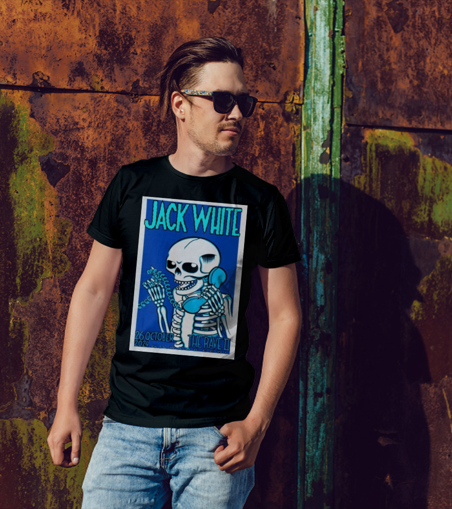Jack White 2024 Skeleton Phone Poster 26 October The Rave-Eagles Club Milwaukee WI T-Shirt