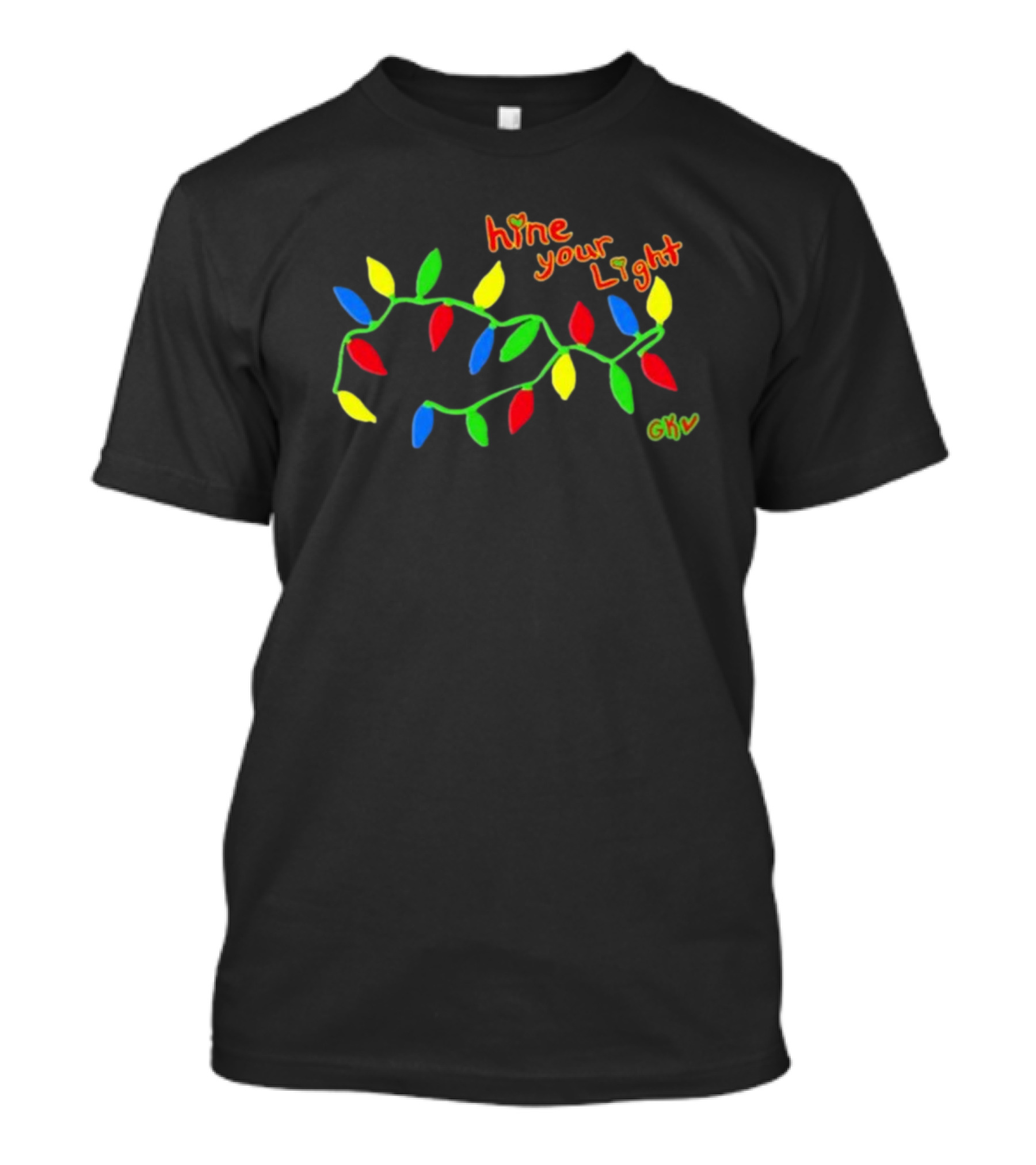 Shine Your Light Christmas 2024 Colorful Festive Lights Display T-Shirt