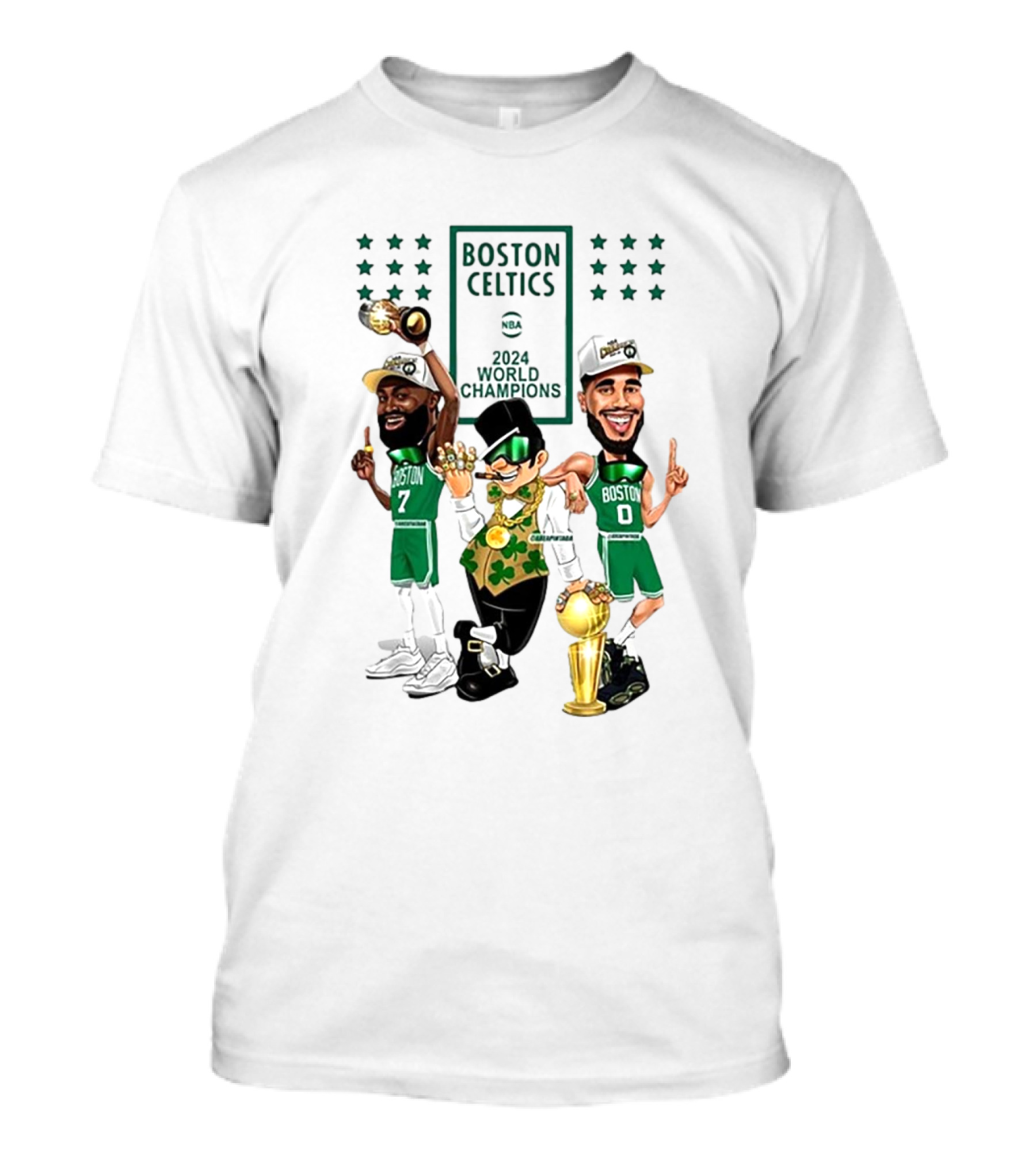Boston Celtics 2024 World Champions Jayson Tatum Jaylen Brown NBA T-Shirt