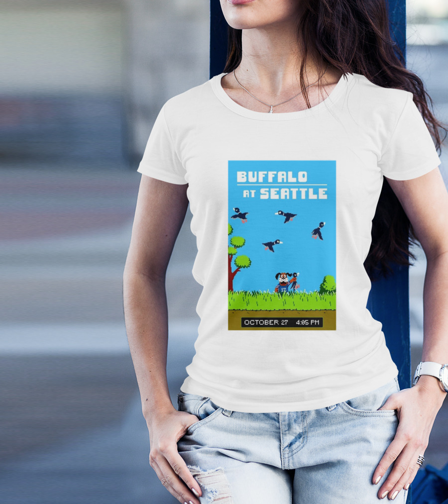 Buffalo At Seattle October 27 4:05 PM Retro Game Theme T-Shirt