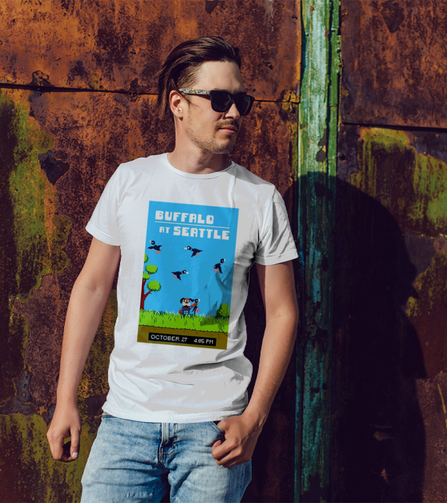 Buffalo At Seattle October 27 4:05 PM Retro Game Theme T-Shirt