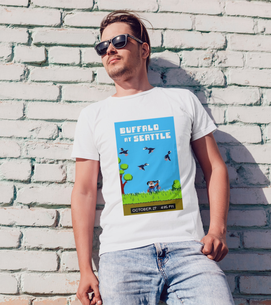 Buffalo At Seattle October 27 4:05 PM Retro Game Theme T-Shirt