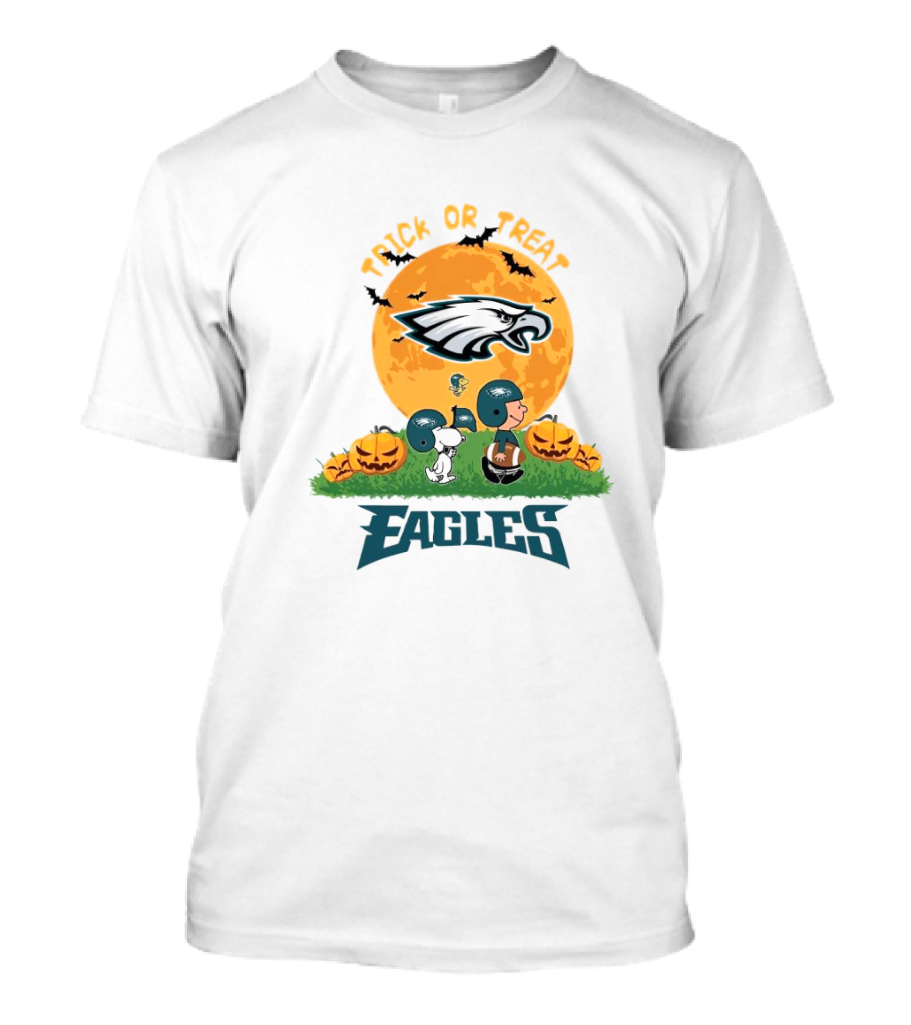 Charlie Brown Snoopy Woodstock Trick Or Treat Halloween Philadelphia Eagles NFL T-Shirt