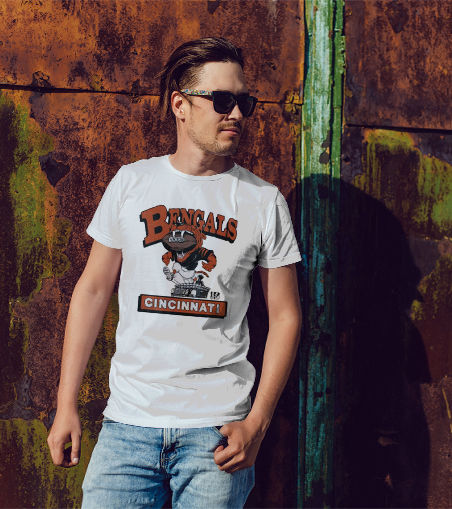 Cincinnati Bengals Mascot Jumping Over Stadium T-Shirt