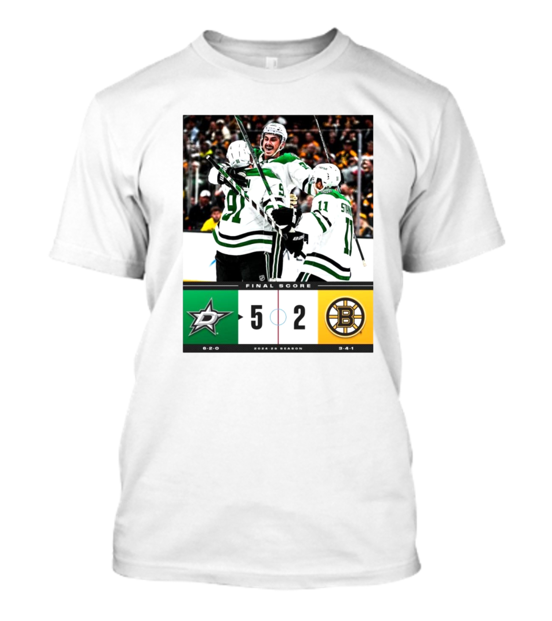Dallas Stars Victory 5-2 Over Boston Bruins NHL 2024-2025 Season T-Shirt