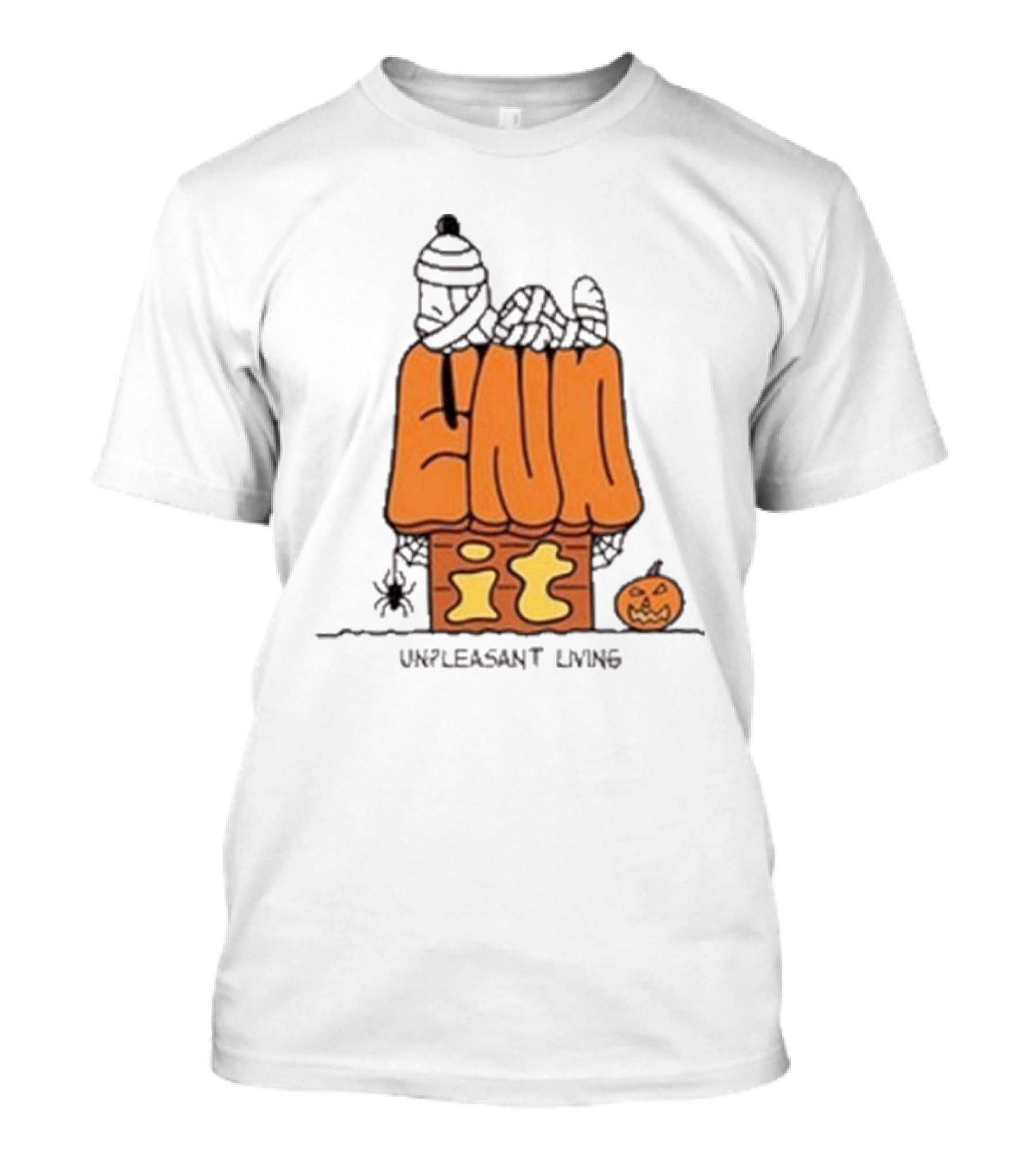 End It Unpleasant Living Snoopy Halloween Mummy Doghouse Pumpkin T-Shirt