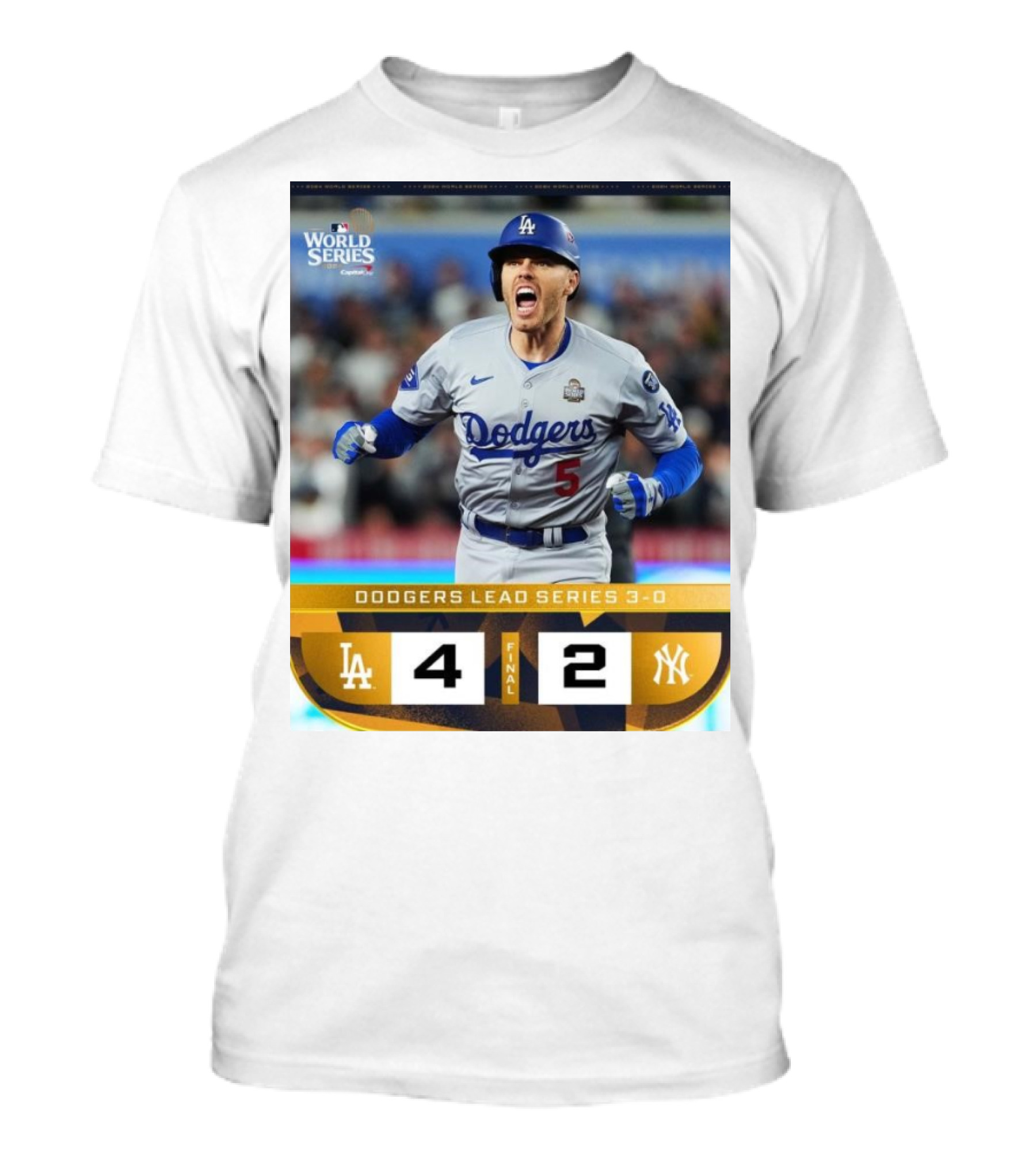 World Series 2024 Dodgers Lead Series 3-0 Los Angeles Dodgers 4-2 New York Yankees T-Shirt