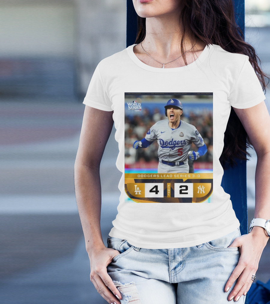 World Series 2024 Dodgers Lead Series 3-0 Los Angeles Dodgers 4-2 New York Yankees T-Shirt