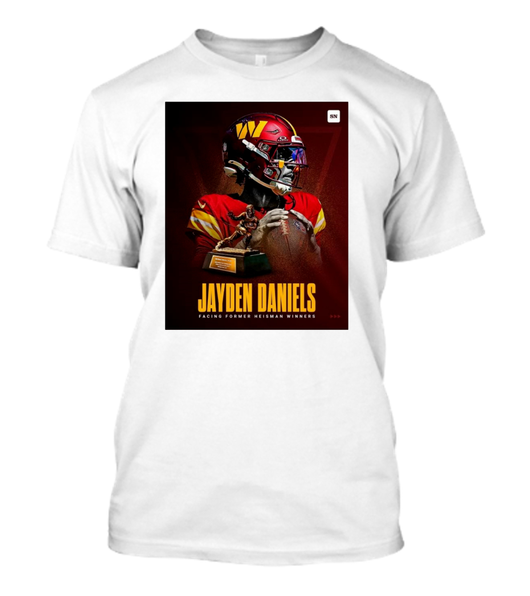 Jayden Daniels NFL Matchup Against Former Heisman Winners Washington Commanders T-Shirt