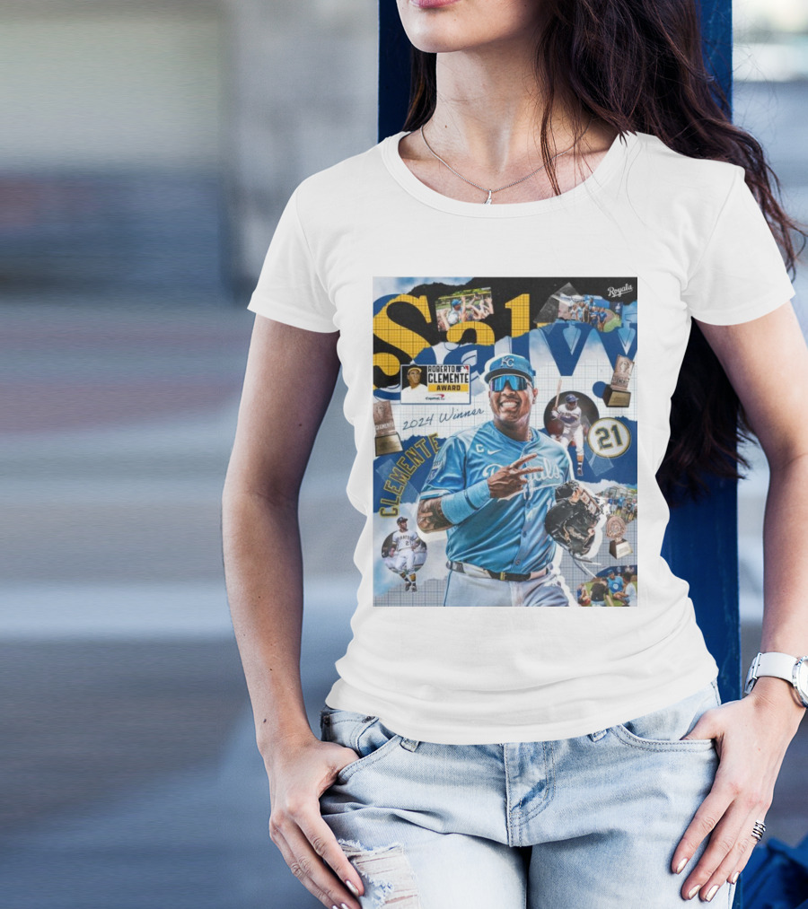 Kansas City Royals Salvy Salvador Perez 2024 Roberto Clemente Award Winner T-Shirt