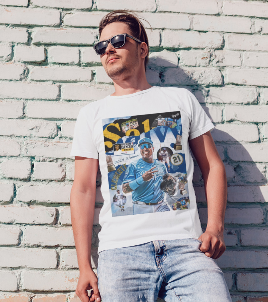 Kansas City Royals Salvy Salvador Perez 2024 Roberto Clemente Award Winner T-Shirt
