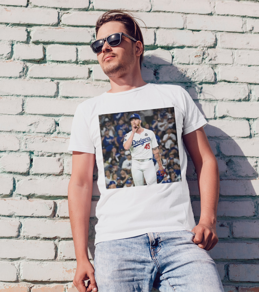 Dodgers 45 Player At Yankee Stadium Michael Kopech T-Shirt