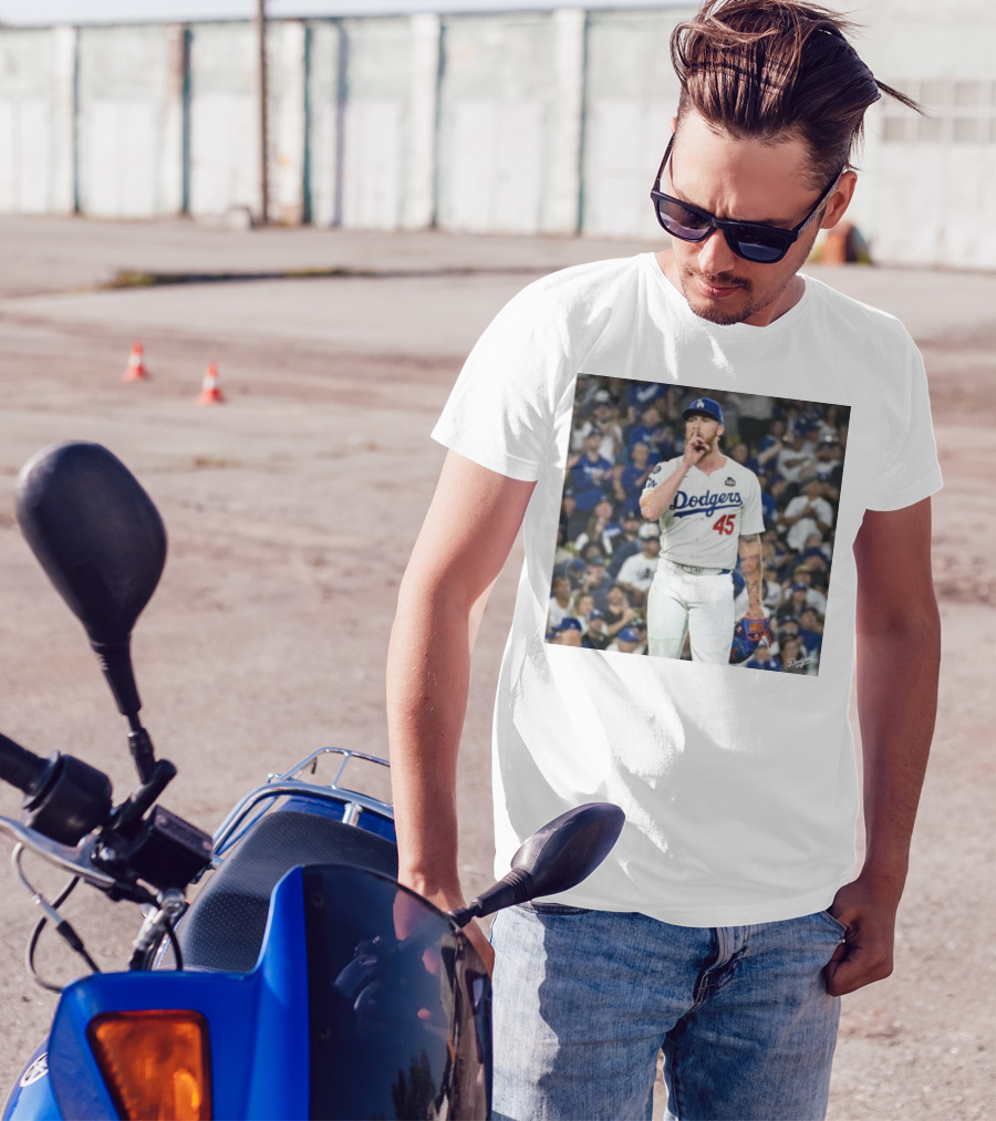 Dodgers 45 Player At Yankee Stadium Michael Kopech T-Shirt