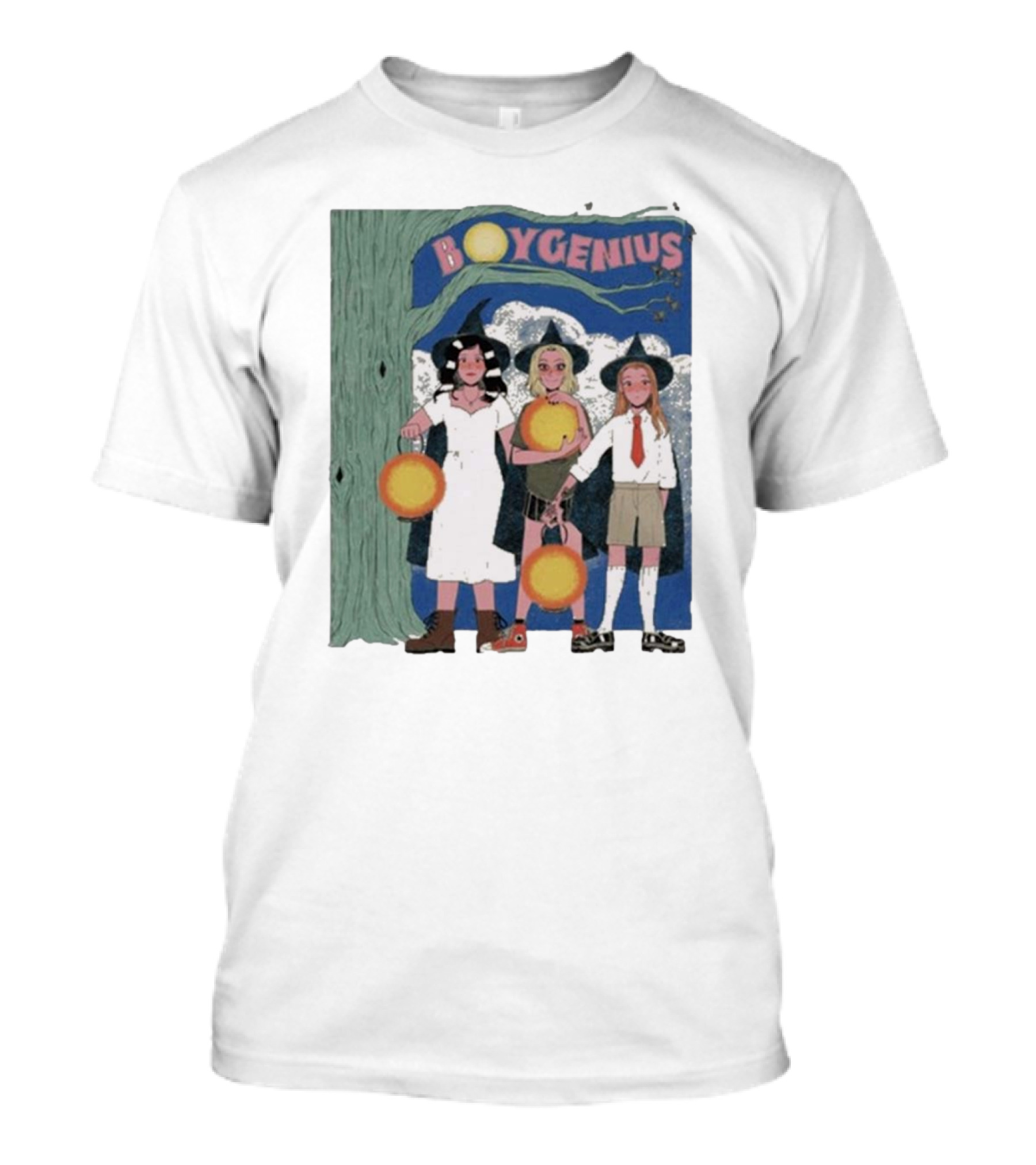 BOYGENIUS Witch Costume Trio Halloween Scene T-Shirt