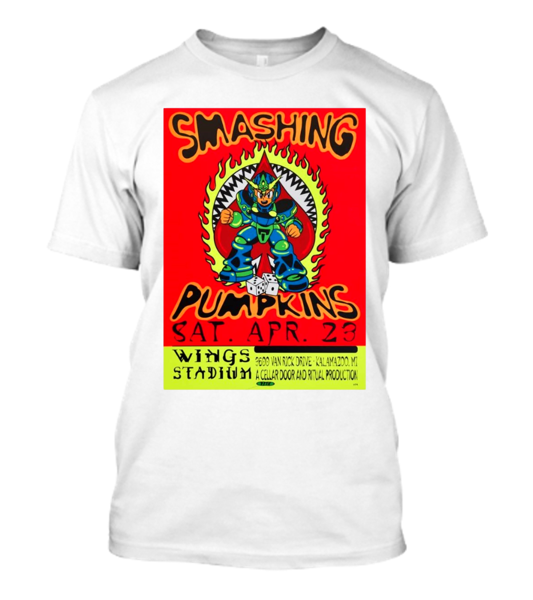 Smashing Pumpkins Wings Stadium Kalamazoo MI Sat Apr 23 A Cellar Door And Ritual Production T-Shirt