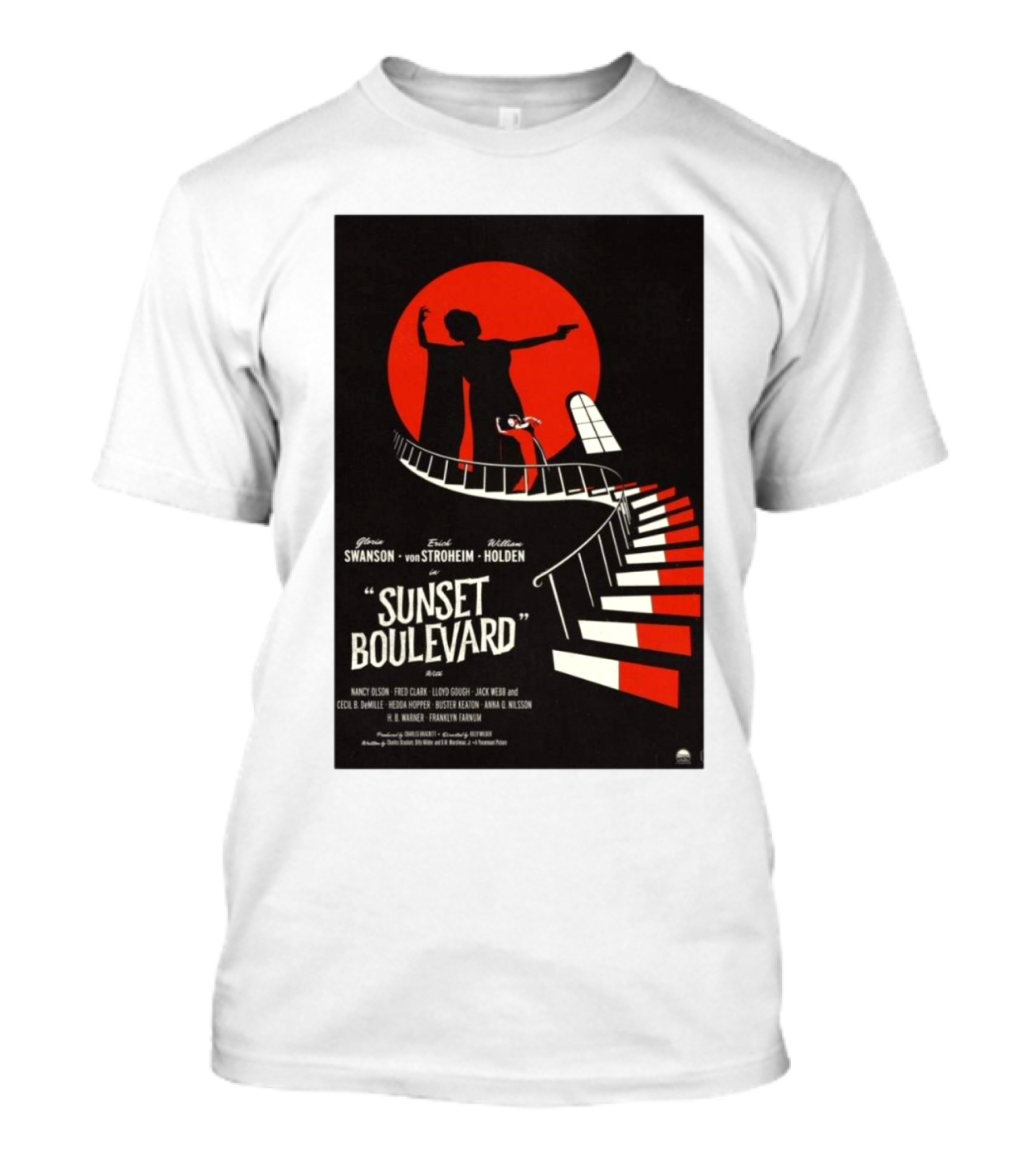 Sunset Boulevard 1950 Gloria Swanson Erich Von Stroheim William Holden Classic Movie T-Shirt