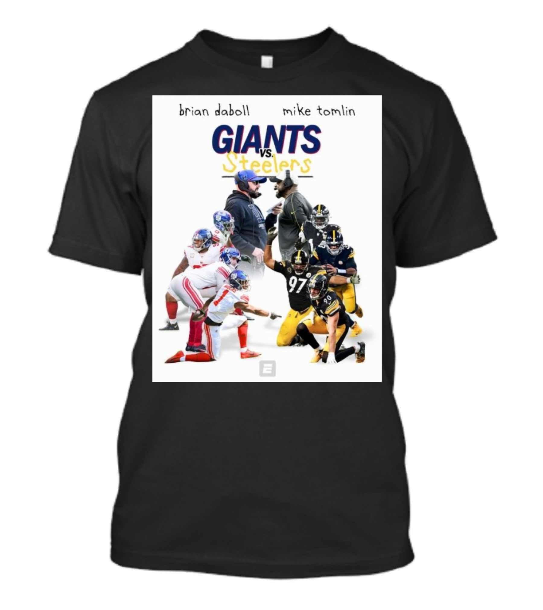 Brian Daboll Mike Tomlin Giants Vs Steelers Monday Night Football Matchup T-Shirt
