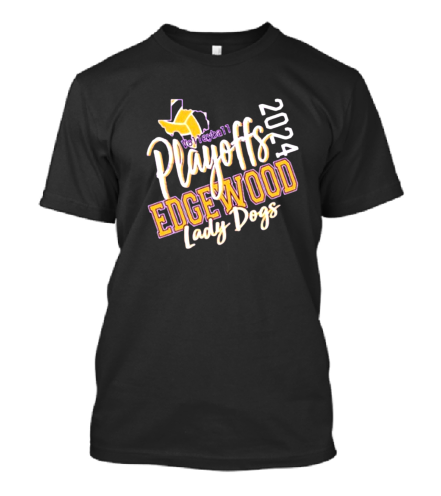 Edgewood Lady Dogs Volleyball Playoffs 2024 Texas Map T-Shirt