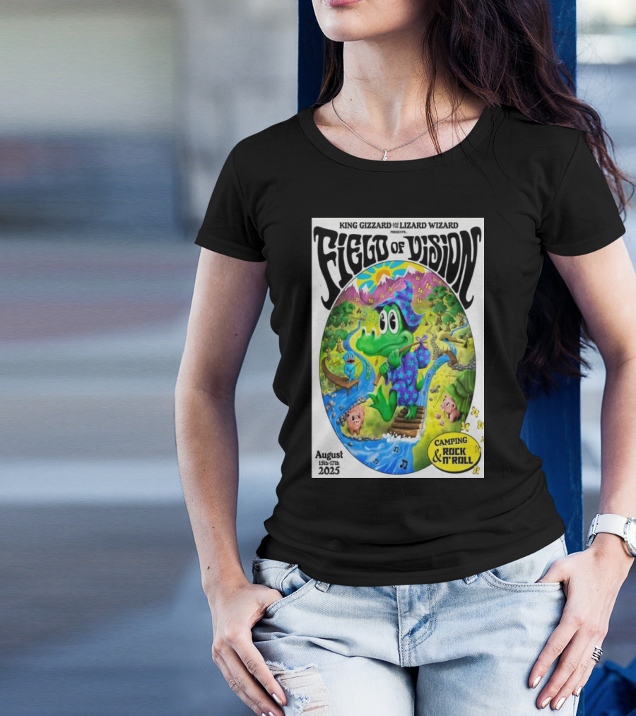 King Gizzard And The Lizard Wizard Field Of Vision August 15-17 2025 Meadow Creek Buena Vista CO Camping Rock And Roll T-Shirt