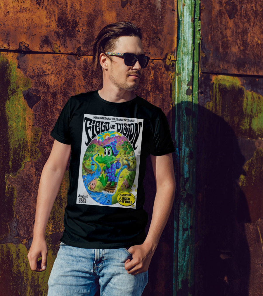 King Gizzard And The Lizard Wizard Field Of Vision August 15-17 2025 Meadow Creek Buena Vista CO Camping Rock And Roll T-Shirt