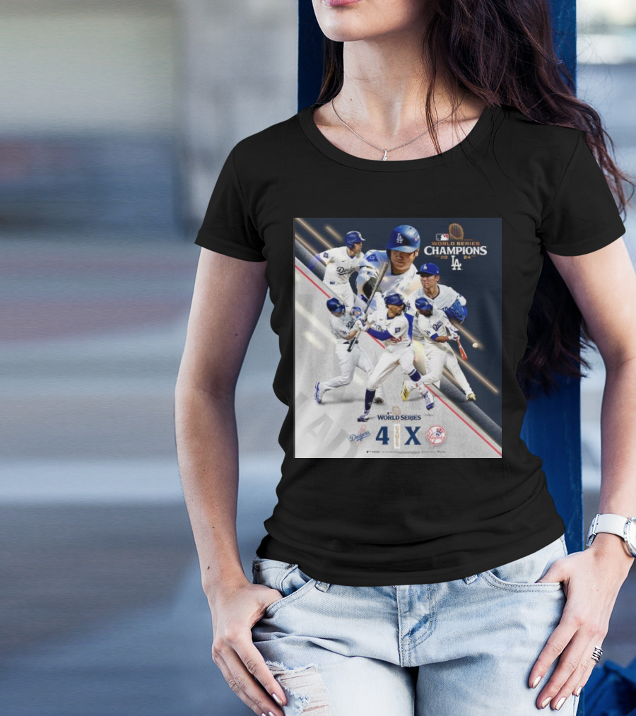 Los Angeles Dodgers 2024 MLB World Series Champions Dodgers 4 X Yankees T-Shirt