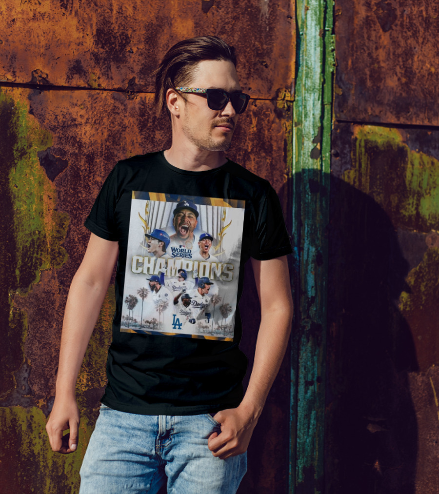 Los Angeles Dodgers World Series Champions Celebration MLB Europe T-Shirt