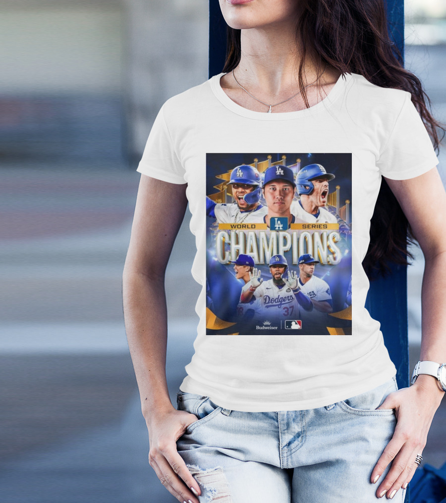 World Series Champions Los Angeles Dodgers Budweiser MLB T-Shirt