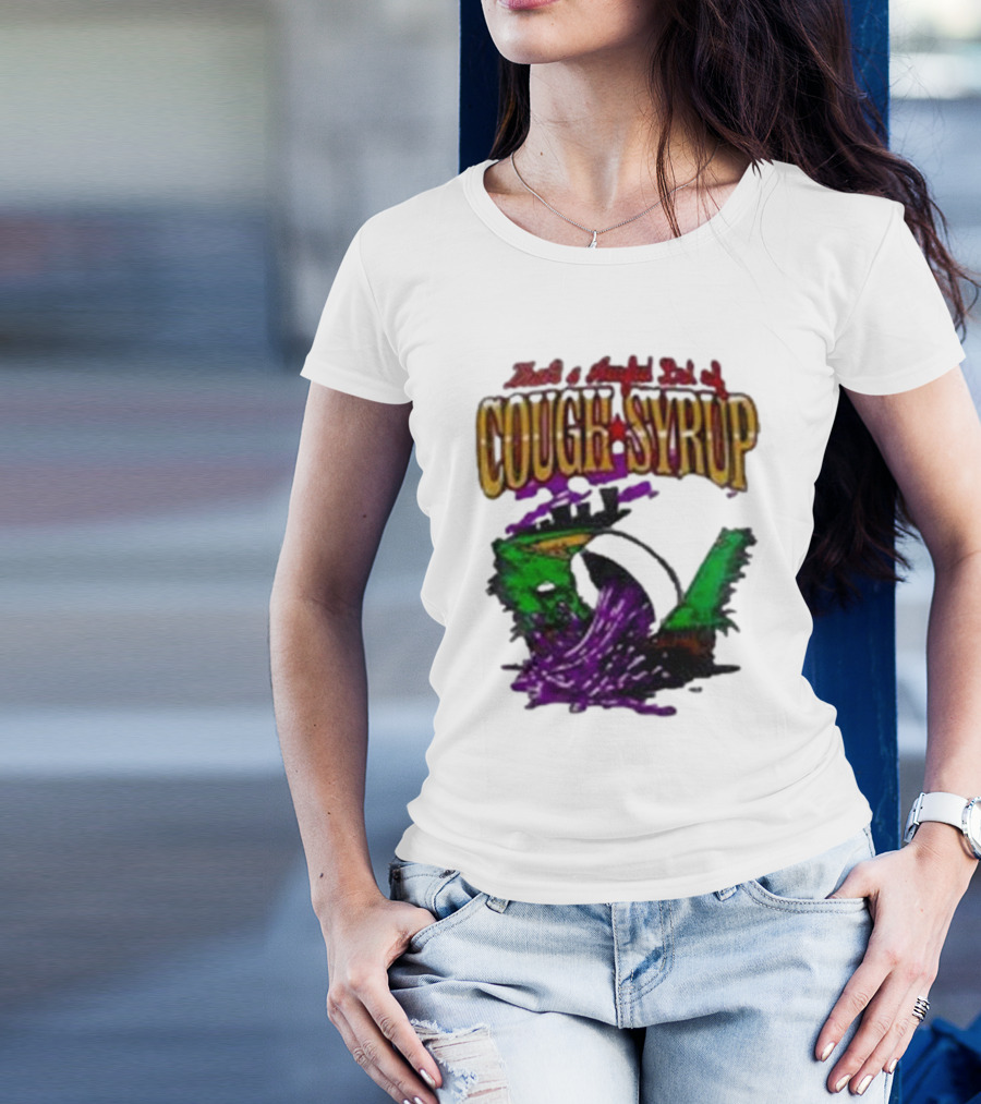 Baseball That’s A Awful Lot Of Cough Syrup Cityscape And Pouring Purple Liquid T-Shirt