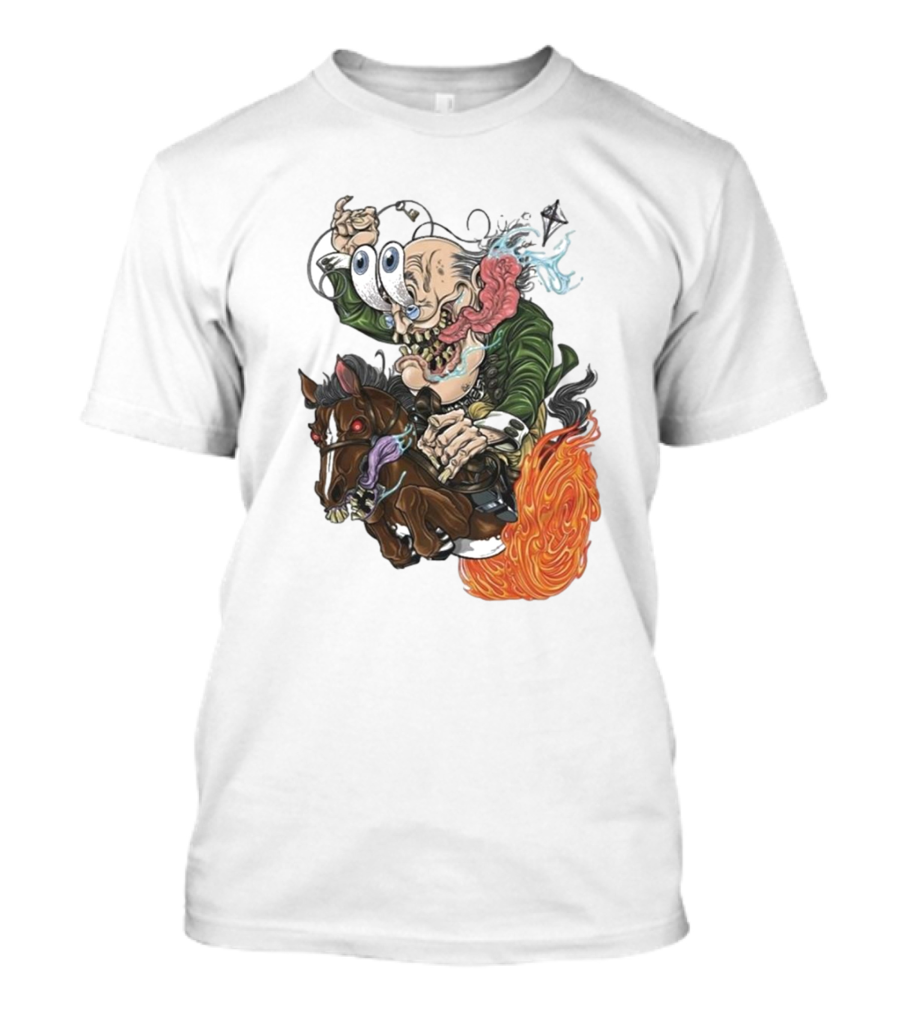 Ben Franklin Ben Finklin Trippy Surreal Horse Adventure T-Shirt